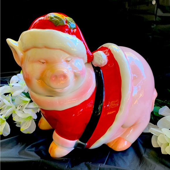 Other - Christmas Santa pig cookie jar